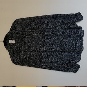 Black and white dot print button up